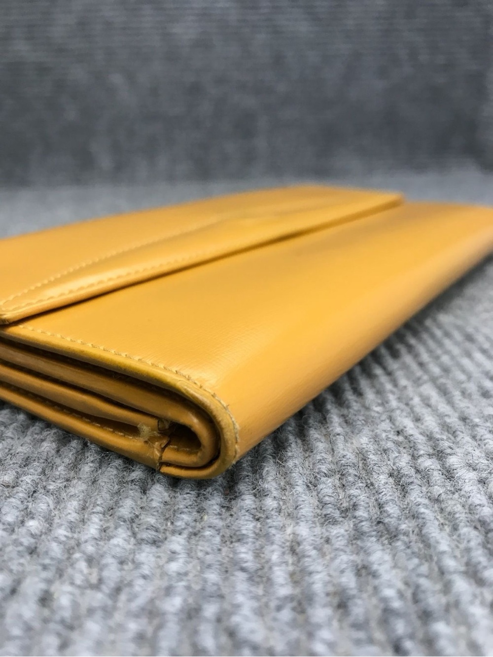 Loewe Vintage Mustard Yellow Leather Continental Wallet Snap Closure - Picture 3 of 15